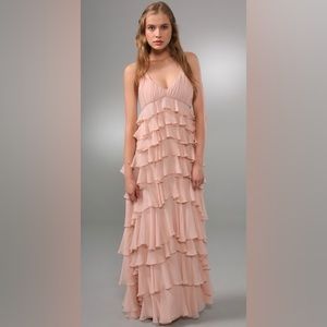 Haute Hippie Vintage Rose Ruffle Maxi Dress
